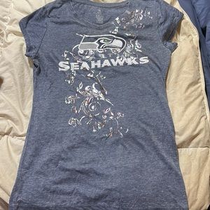 Seahawks holographic denim color tshirt